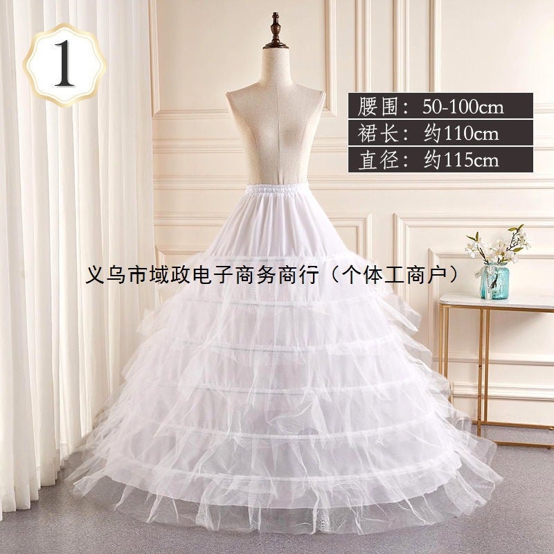 Wedding Dress With Long Train, Corset, And Fishbone Support, New Bridal Wedding Dress With Long Petticoat, Oversized Floral Wedding Gown, Carmen Petticoat - Image 3
